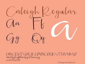 Caleigh Regular Version 1.00 November 14, 2015, initial release Font Sample