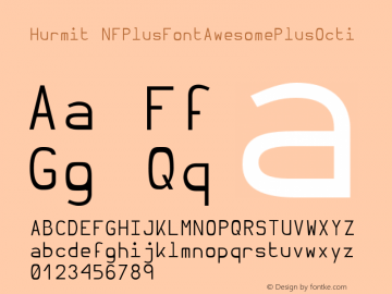 Hurmit NFPlusFontAwesomePlusOcti Version 1.21;Nerd Fonts 0.6. Font Sample