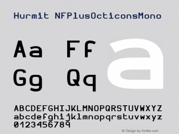 Hurmit NFPlusOcticonsMono Version 1.21;Nerd Fonts 0.6. Font Sample