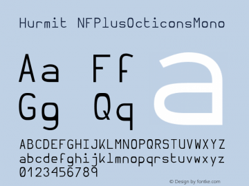 Hurmit NFPlusOcticonsMono Version 1.21;Nerd Fonts 0.6. Font Sample