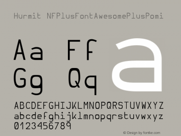 Hurmit NFPlusFontAwesomePlusPomi Version 1.21;Nerd Fonts 0.6. Font Sample