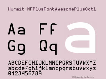 Hurmit NFPlusFontAwesomePlusOcti Version 1.21;Nerd Fonts 0.6. Font Sample
