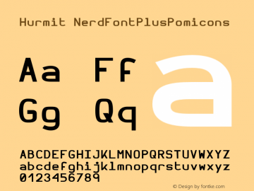 Hurmit NerdFontPlusPomicons Version 1.21;Nerd Fonts 0.6. Font Sample