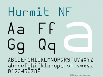 Hurmit NF Version 1.21;Nerd Fonts 0.6. Font Sample