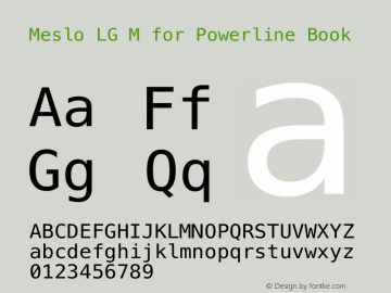 Meslo LG M for Powerline Book 1.210 Font Sample