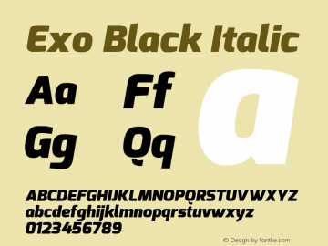 Exo Black Italic Version 1.00图片样张