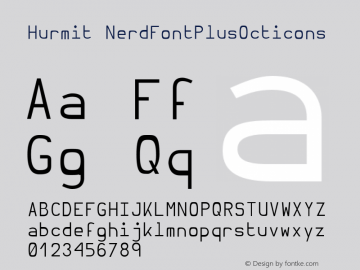 Hurmit NerdFontPlusOcticons Version 1.21;Nerd Fonts 0.6. Font Sample