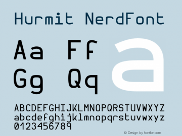 Hurmit NerdFont Version 1.21;Nerd Fonts 0.6. Font Sample