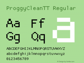 ProggyCleanTT Regular 2004/04/15 Font Sample