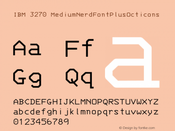 IBM 3270 MediumNerdFontPlusOcticons Version 001.000;Nerd Fonts 0 Font Sample