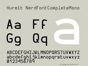 Hurmit NerdFontCompleteMono Version 1.21;Nerd Fonts 0.6. Font Sample