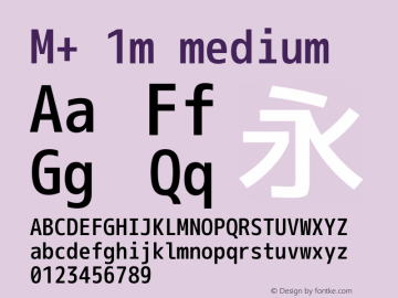 M+ 1m medium Version 1.018;Nerd Fonts 0.6 Font Sample