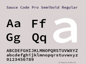 Sauce Code Pro Semibold Regular Version 2.010;PS 1.000;hotconv 1.0.84;makeotf.lib2.5.63406图片样张