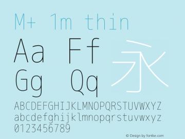 M+ 1m thin Version 1.018;Nerd Fonts 0.6 Font Sample