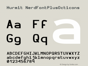 Hurmit NerdFontPlusOcticons Version 1.21;Nerd Fonts 0.6. Font Sample