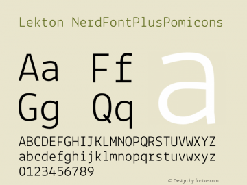 Lekton NerdFontPlusPomicons Version 34.000图片样张