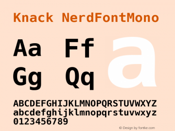 Knack NerdFontMono Version 2.018; ttfautohint (v1.4.1) -l 4 -r 80 -G 350 -x 0 -H 260 -D latn -f latn -m 