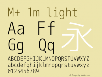 M+ 1m light Version 1.018;Nerd Fonts 0.6 Font Sample