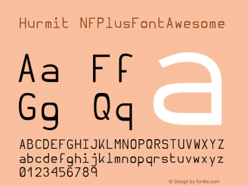 Hurmit NFPlusFontAwesome Version 1.21;Nerd Fonts 0.6. Font Sample