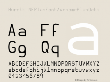 Hurmit NFPlusFontAwesomePlusOcti Version 1.21;Nerd Fonts 0.6. Font Sample