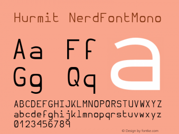 Hurmit NerdFontMono Version 1.21;Nerd Fonts 0.6. Font Sample