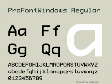 ProFontWindows Regular ProFontWindows 2.3 Font Sample