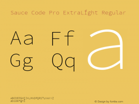 Sauce Code Pro ExtraLight Regular Version 2.010;PS 1.000;hotconv 1.0.84;makeotf.lib2.5.63406 Font Sample