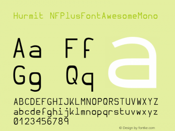 Hurmit NFPlusFontAwesomeMono Version 1.21;Nerd Fonts 0.6. Font Sample