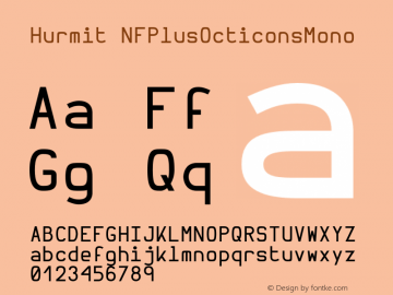 Hurmit NFPlusOcticonsMono Version 1.21;Nerd Fonts 0.6. Font Sample