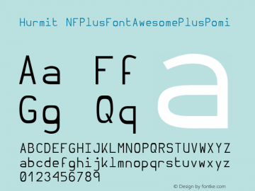 Hurmit NFPlusFontAwesomePlusPomi Version 1.21;Nerd Fonts 0.6. Font Sample