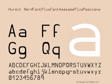 Hurmit NerdFontPlusFontAwesomePlusPomicons Version 1.21;Nerd Fonts 0.6. Font Sample