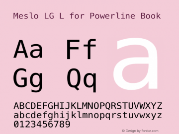 Meslo LG L for Powerline Book 1.210 Font Sample
