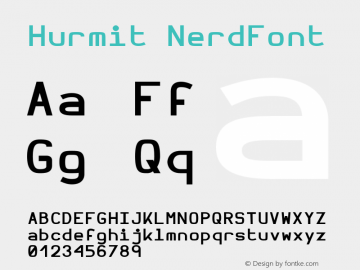 Hurmit NerdFont Version 1.21;Nerd Fonts 0.6. Font Sample