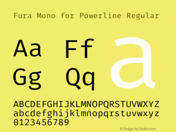 Fura Mono for Powerline Regular Version 3.111;PS 003.111;hotconv 1.0.70;makeotf.lib2.5.58329图片样张