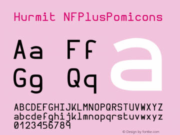 Hurmit NFPlusPomicons Version 1.21;Nerd Fonts 0.6. Font Sample