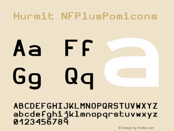 Hurmit NFPlusPomicons Version 1.21;Nerd Fonts 0.6. Font Sample