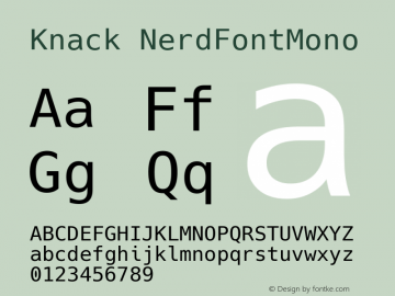 Knack NerdFontMono Version 2.018; ttfautohint (v1.4.1) -l 4 -r 80 -G 350 -x 0 -H 181 -D latn -f latn -w G -W -t -X 