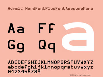 Hurmit NerdFontPlusFontAwesomeMono Version 1.21;Nerd Fonts 0.6. Font Sample