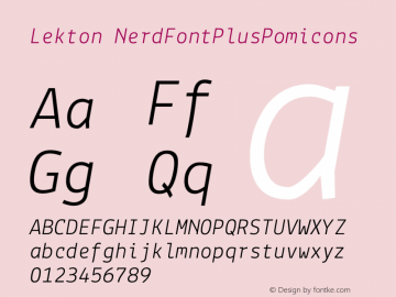 Lekton NerdFontPlusPomicons Version 3.000图片样张