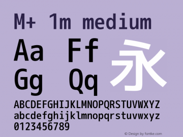 M+ 1m medium Version 1.018;Nerd Fonts 0.6 Font Sample