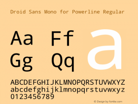 Droid Sans Mono for Powerline Regular Version 1.00 build 113 Font Sample