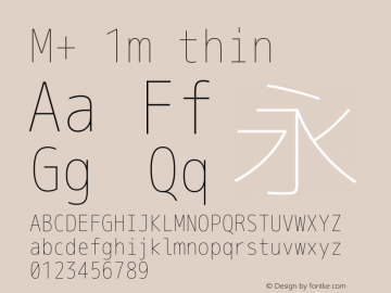 M+ 1m thin Version 1.018;Nerd Fonts 0.6 Font Sample