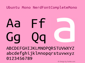 Ubuntu Mono NerdFontCompleteMono Version 0.80图片样张