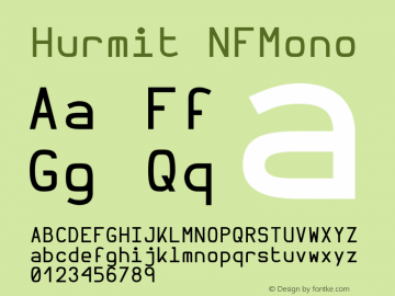 Hurmit NFMono Version 1.21;Nerd Fonts 0.6. Font Sample