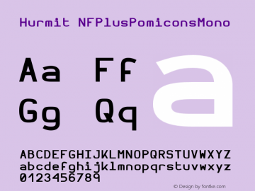 Hurmit NFPlusPomiconsMono Version 1.21;Nerd Fonts 0.6. Font Sample