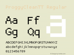 ProggyCleanTT Regular 2004/04/15 Font Sample