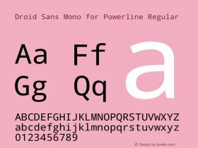 Droid Sans Mono for Powerline Regular Version 1.00 build 113 Font Sample