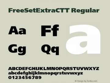 FreeSetExtraCTT Regular 1.100.000 Font Sample