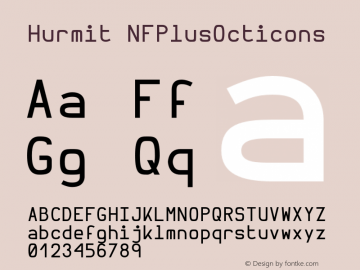 Hurmit NFPlusOcticons Version 1.21;Nerd Fonts 0.6. Font Sample