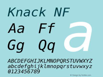 Knack NF Version 2.018; ttfautohint (v1.4.1) -l 4 -r 80 -G 350 -x 0 -H 145 -D latn -f latn -w G -W -t -X 